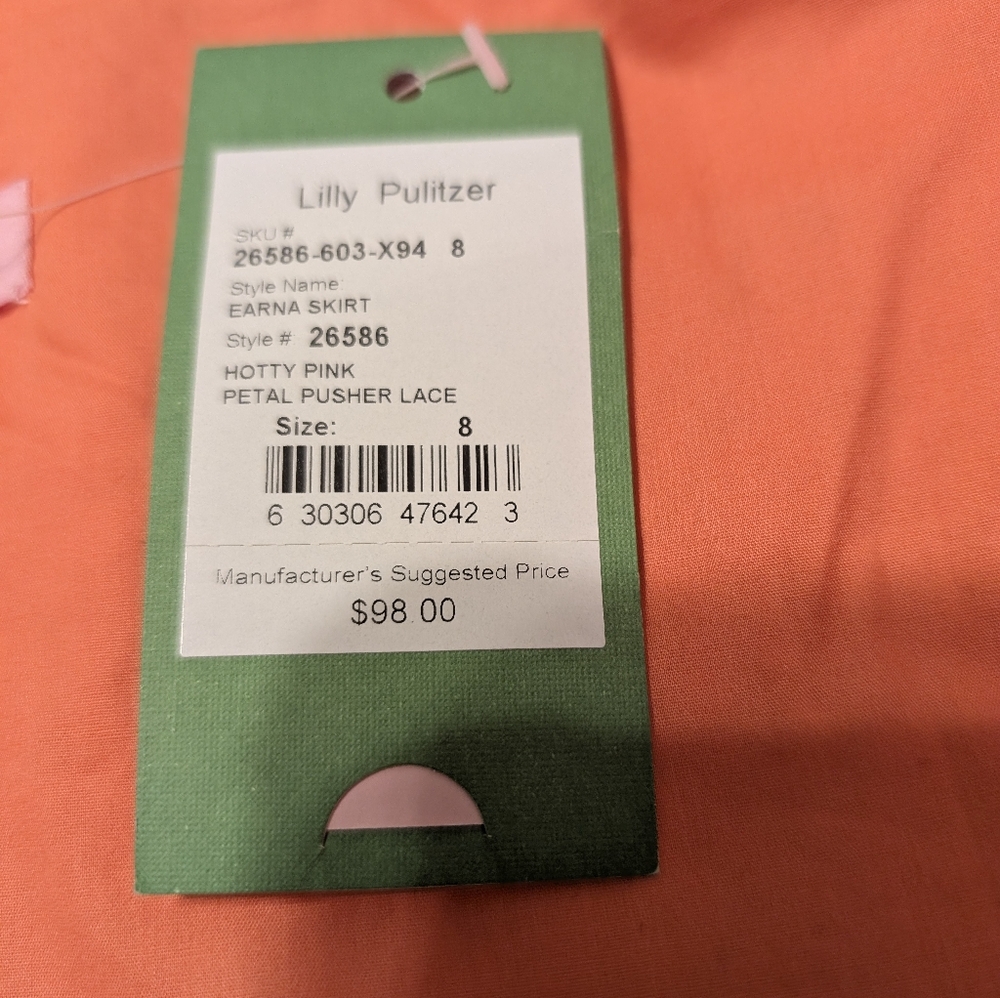 NWT Lilly Pulitzer Hotty Pink Petal Pusher Lace Skirt Size 8 - Picture 9 of 10